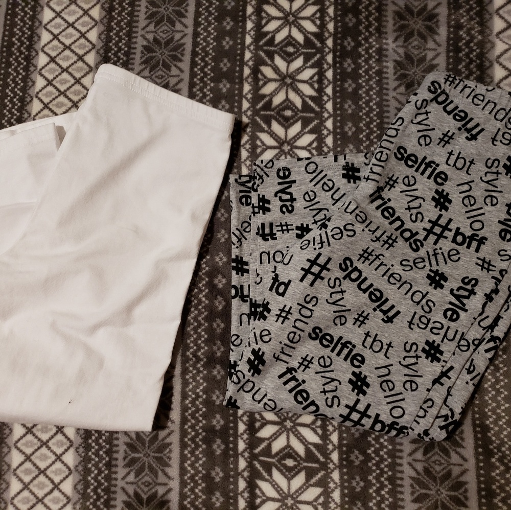2 pair cropped leggings